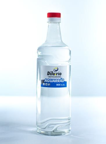 Botella de líquido transparente, 
