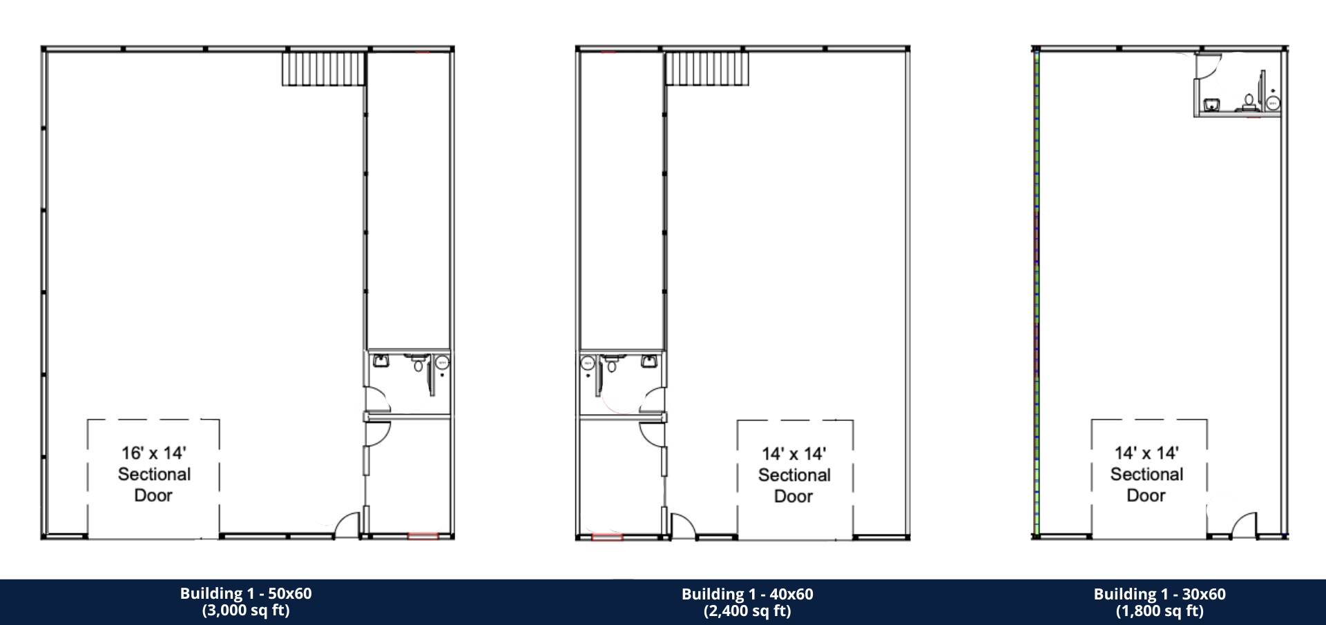 contractor shops and business suites - floor plans