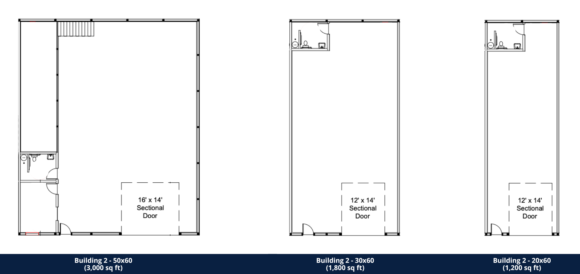 contractor shops and business suites - floor plans