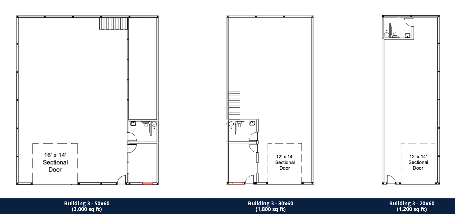 contractor shops and business suites - floor plans