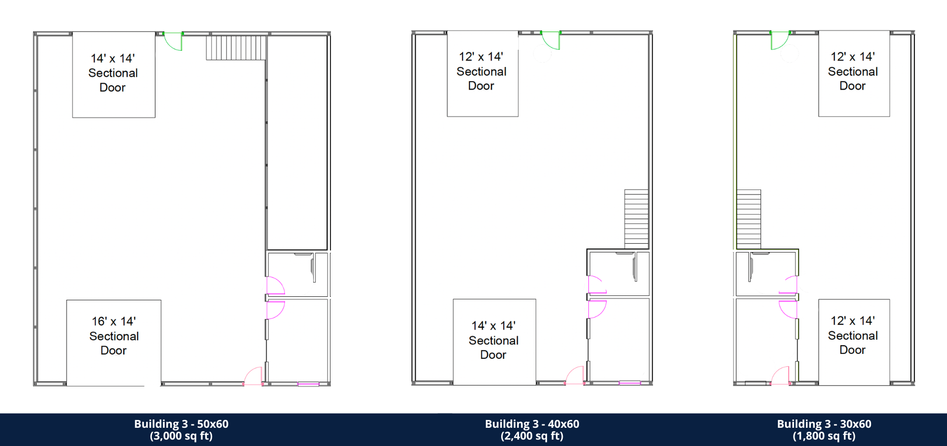 contractor shops and business suites for lease - floor plan