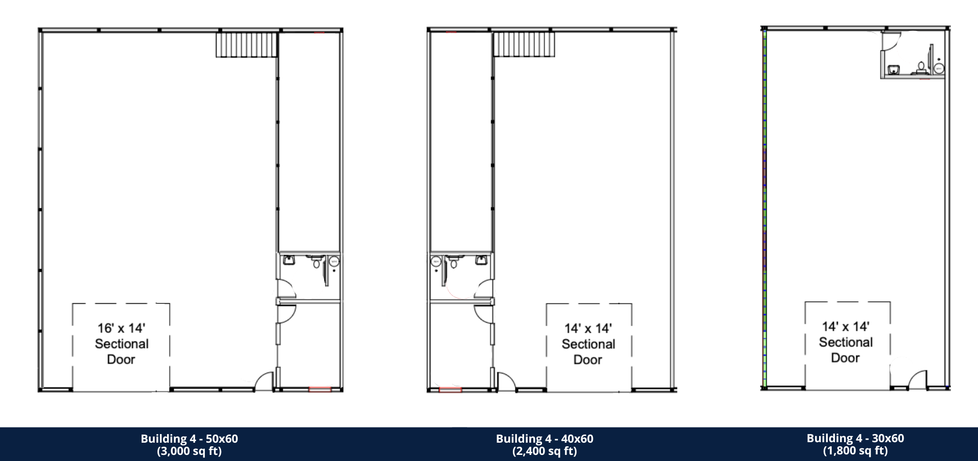 contractor shops and business suites - floor plans