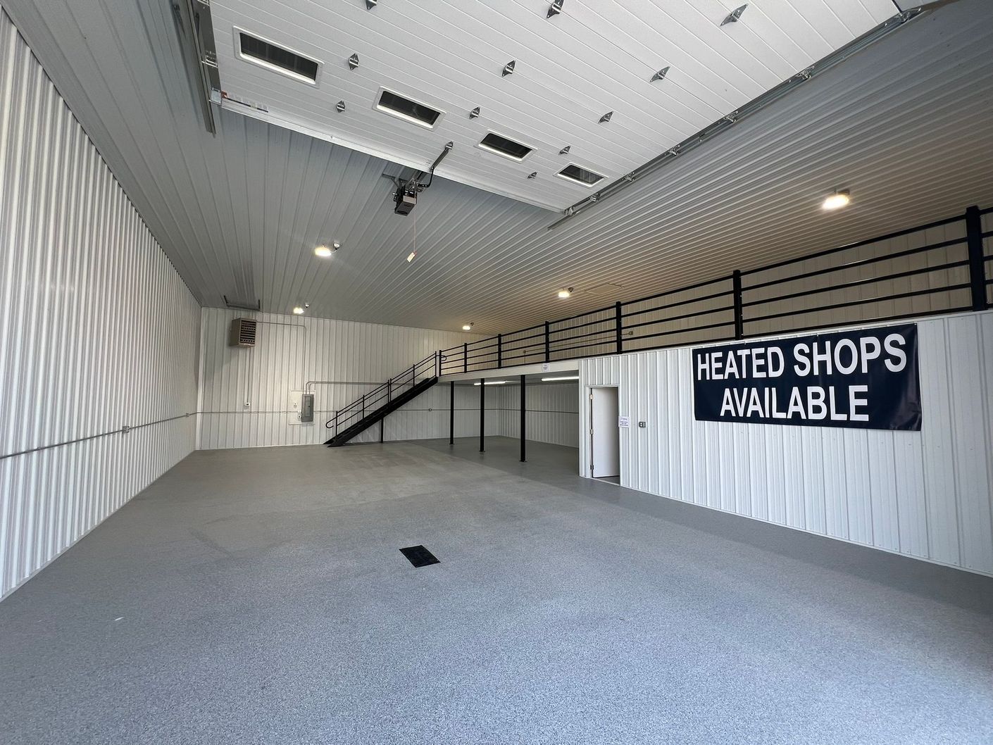 contractor shops and business suites for lease - interior - heated shops available