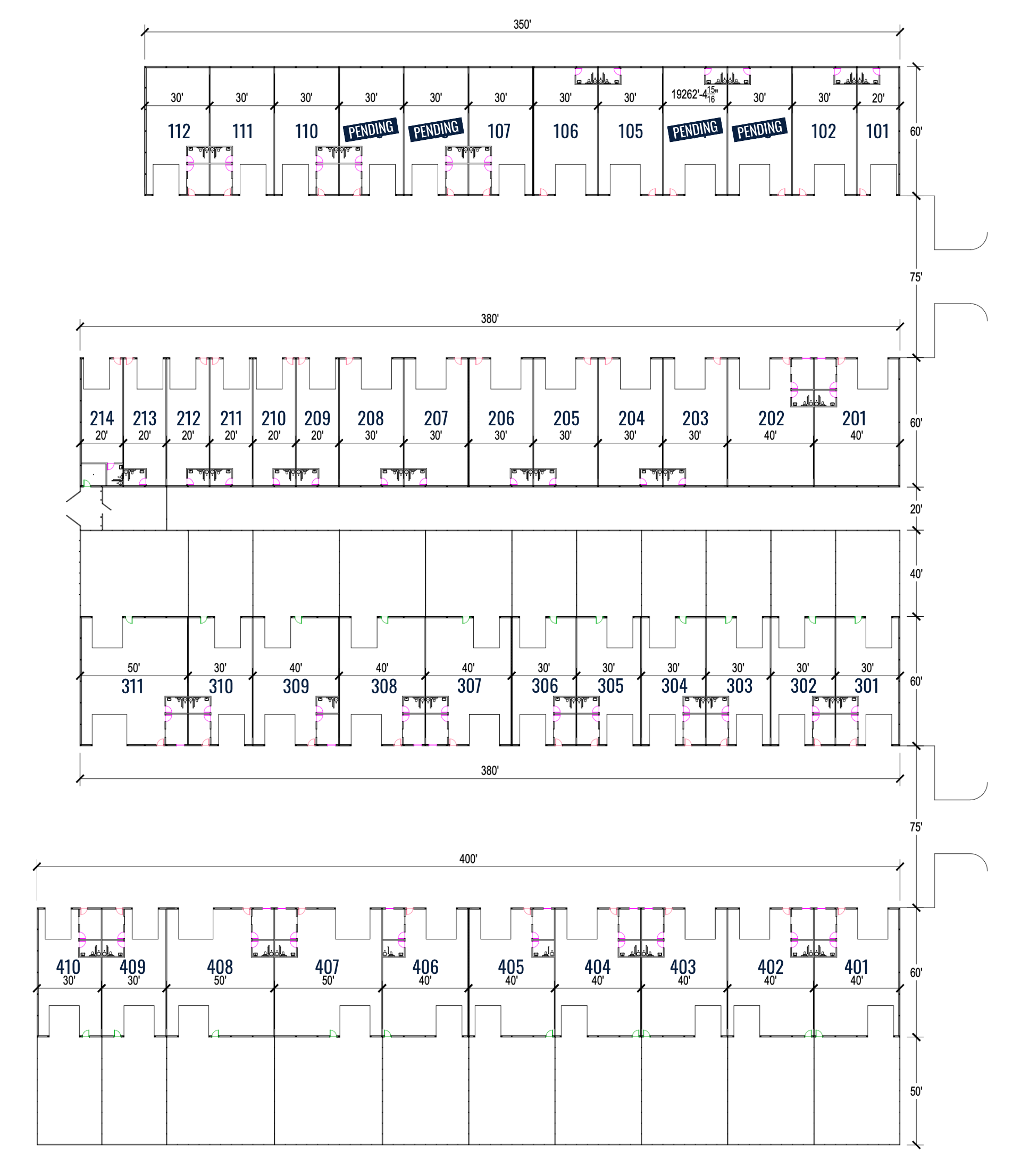contractor shops and business suites for lease - floor plan