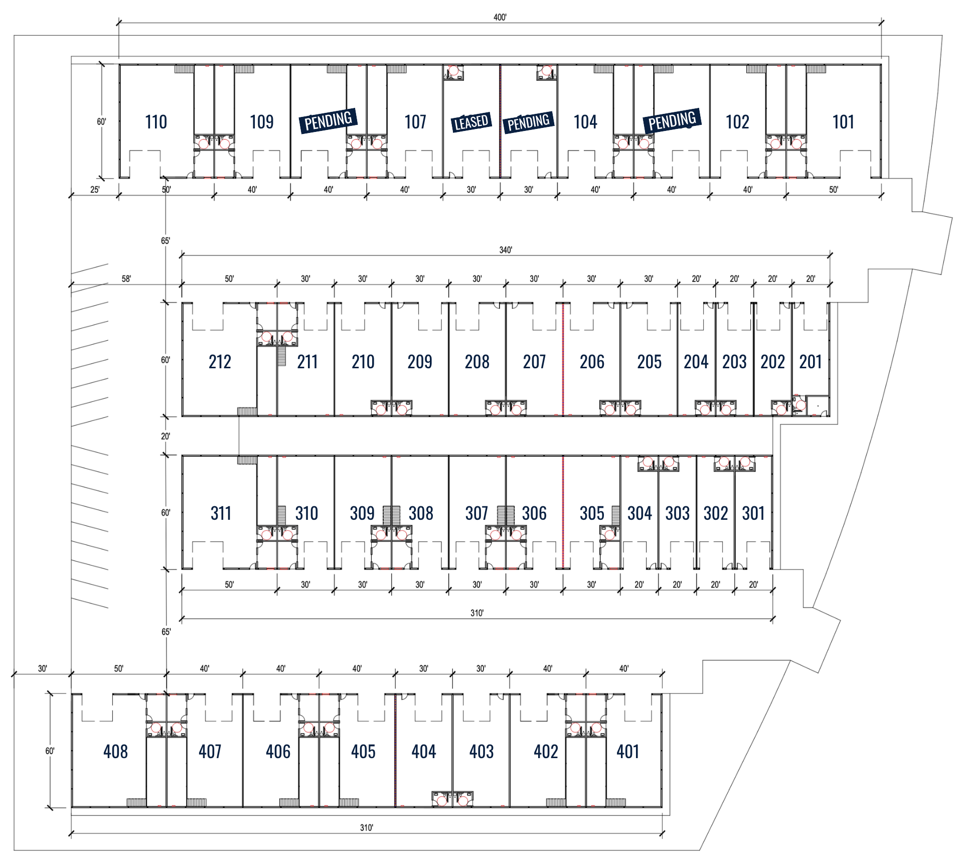 contractor shops and business suites - floor plans