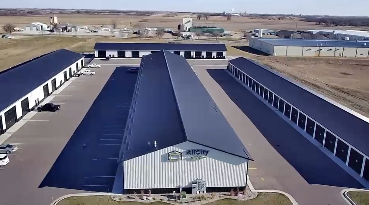 contractor shops and business suites - drone image