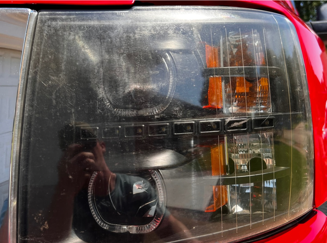 Before Mobile Automotive Headlight Restoration