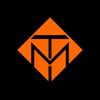Orange geometric logo on black background, forming a stylized letter M inside a diamond.