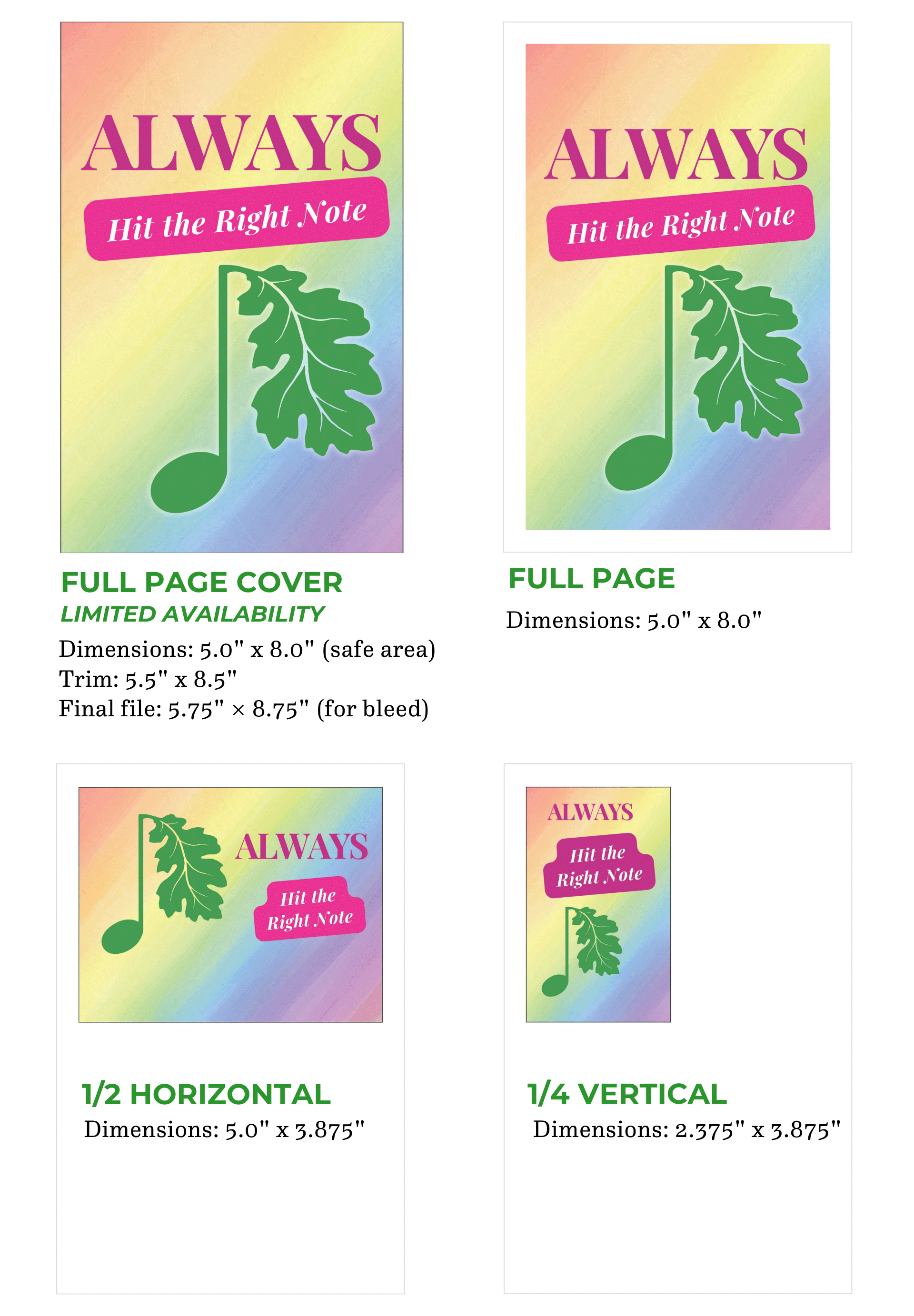 Playbill Color Ad Sizes