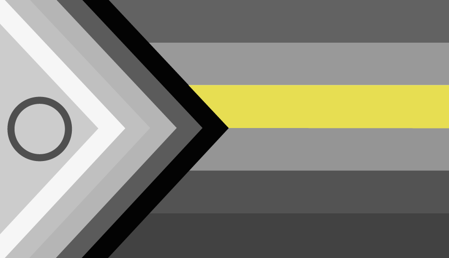 intersex inclusive pride flag with some colors grayed out