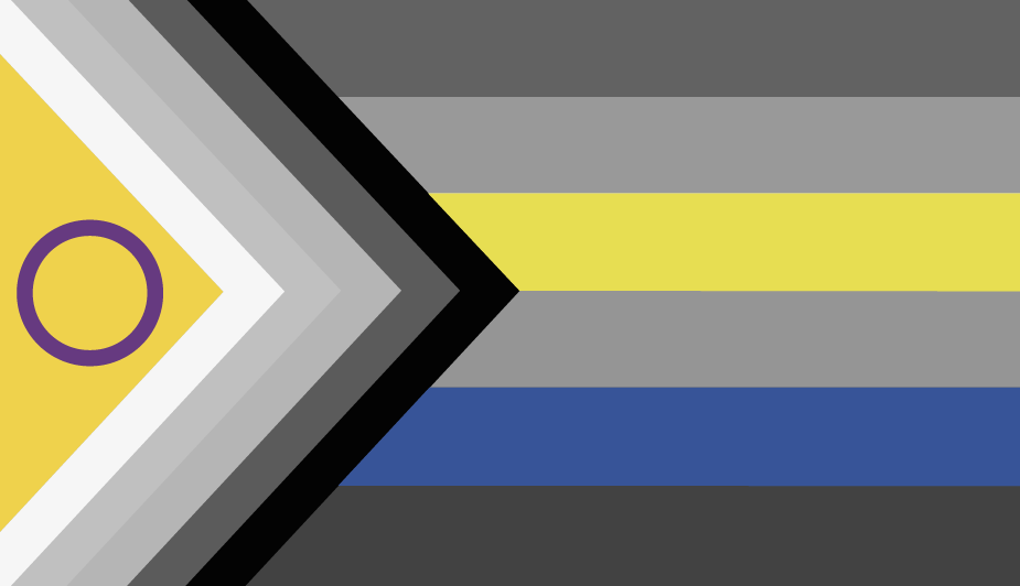 intersex inclusive pride flag with some colors grayed out
