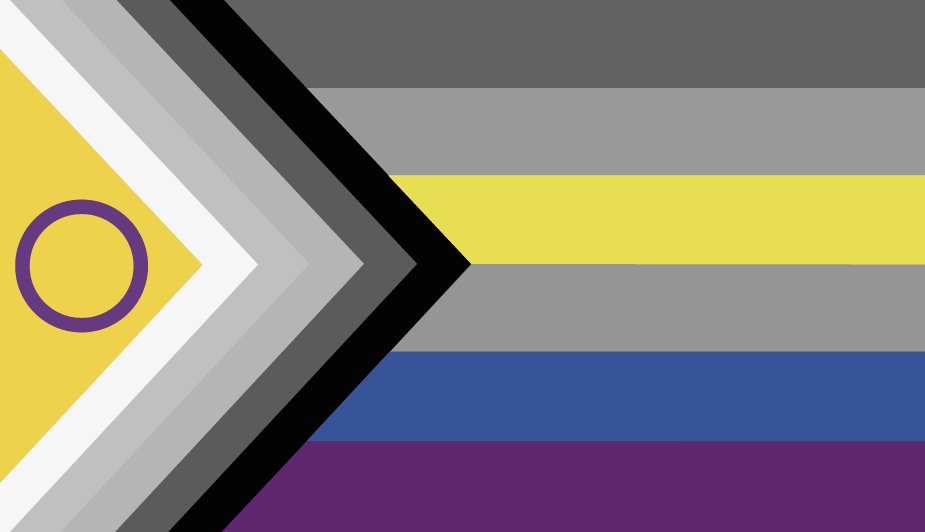 intersex inclusive pride flag with some colors grayed out