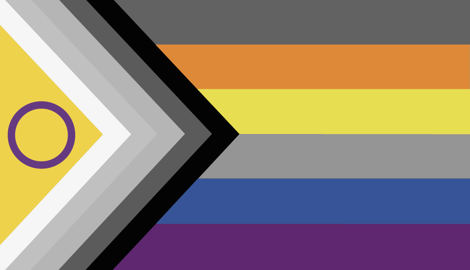 intersex inclusive pride flag with some colors grayed out