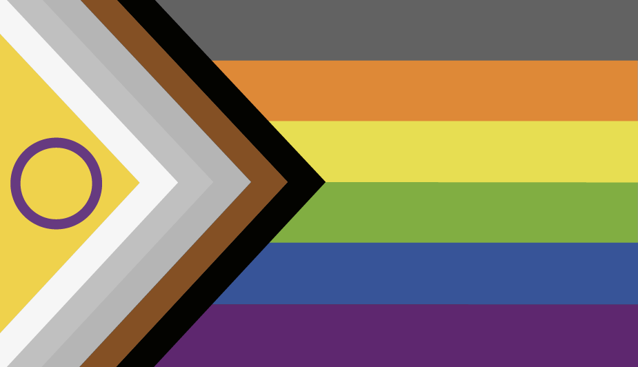 intersex inclusive pride flag with some colors grayed out