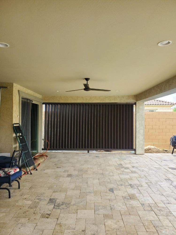 Elegant Privacy Wall Patio Cover by Southwest Patio, offering secluded outdoor comfort in Phoenix, AZ.