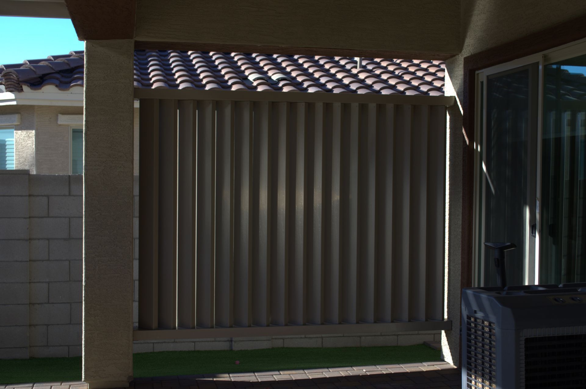 Sturdy and aesthetically pleasing Privacy Wall Patio Cover, creating an intimate retreat in Scottsdale.