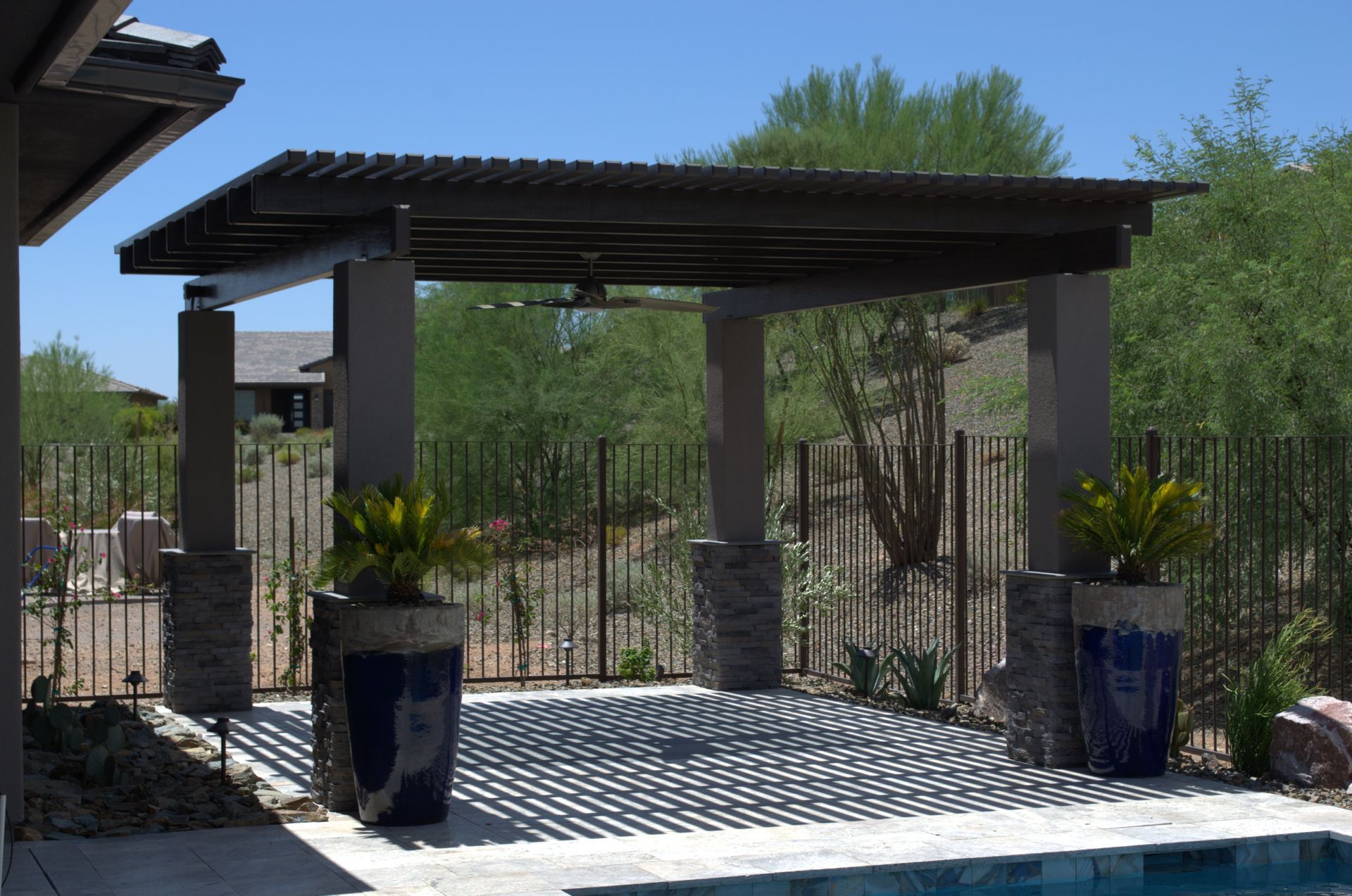 Sturdy metal awnings installed by a top awning company in Mesa.