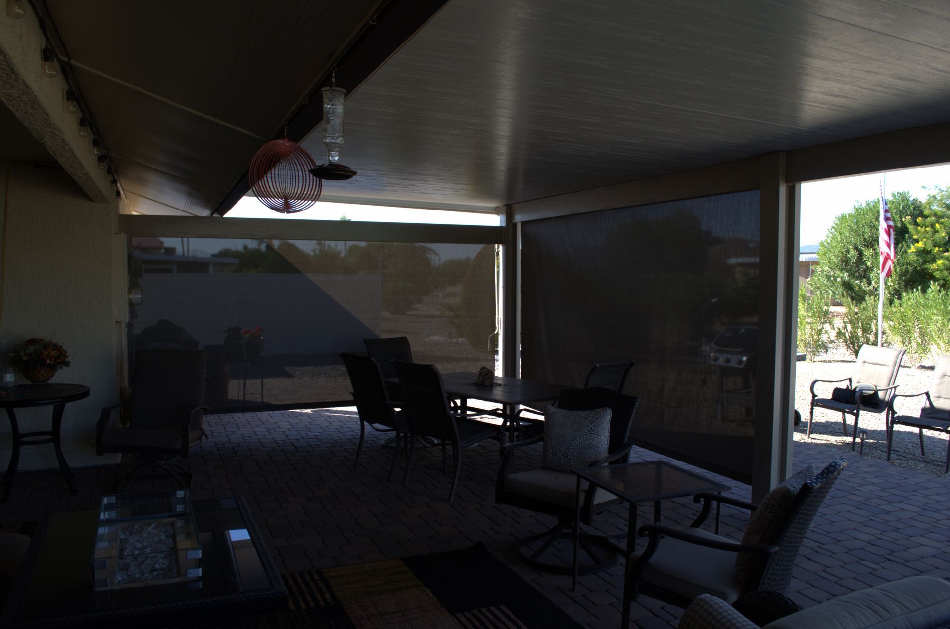 Exterior roller shades from Southwest Patio, enhancing privacy and shade in Casa Grande.