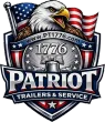 Patriot Trailers & Service logo with eagle, stars, stripes, and “1776” emblem