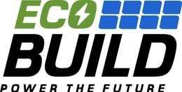 ECO Build logo with green and blue blocks and the slogan “Power the Future”