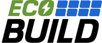ECO Build logo with green and blue blocks and the slogan “Power the Future”
