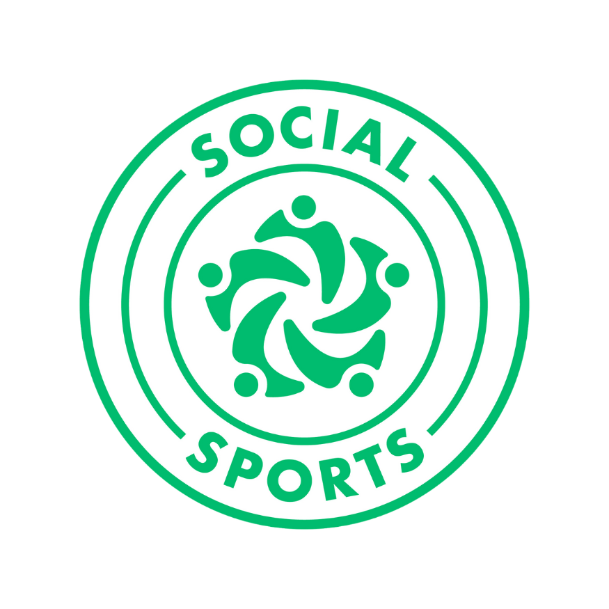 A green logo for social sports.