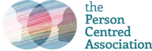 Logo for the Person Centred Association with pastel overlapping circles and teal text