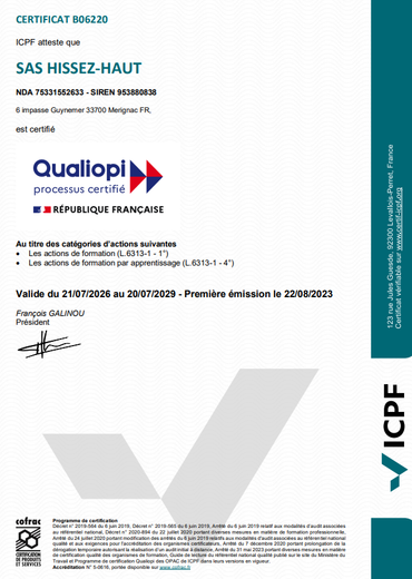 Label Certification Qualiopi - Hissez Haut Formation