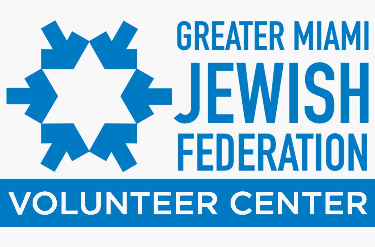 Logo of the Greater Miami Jewish Federation Volunteer Center: Blue Star of David with text on a white background.