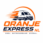 Orange Express NL logo with orange van, speed trails, and the slogan “Snel. Betrouwbaar. Overal.”
