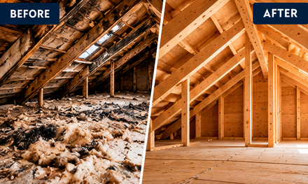 Water damage with extraction equipment