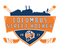 Columbus Street Hockey logo with orange banner, blue skyline, crossed hockey sticks, and shield emblem