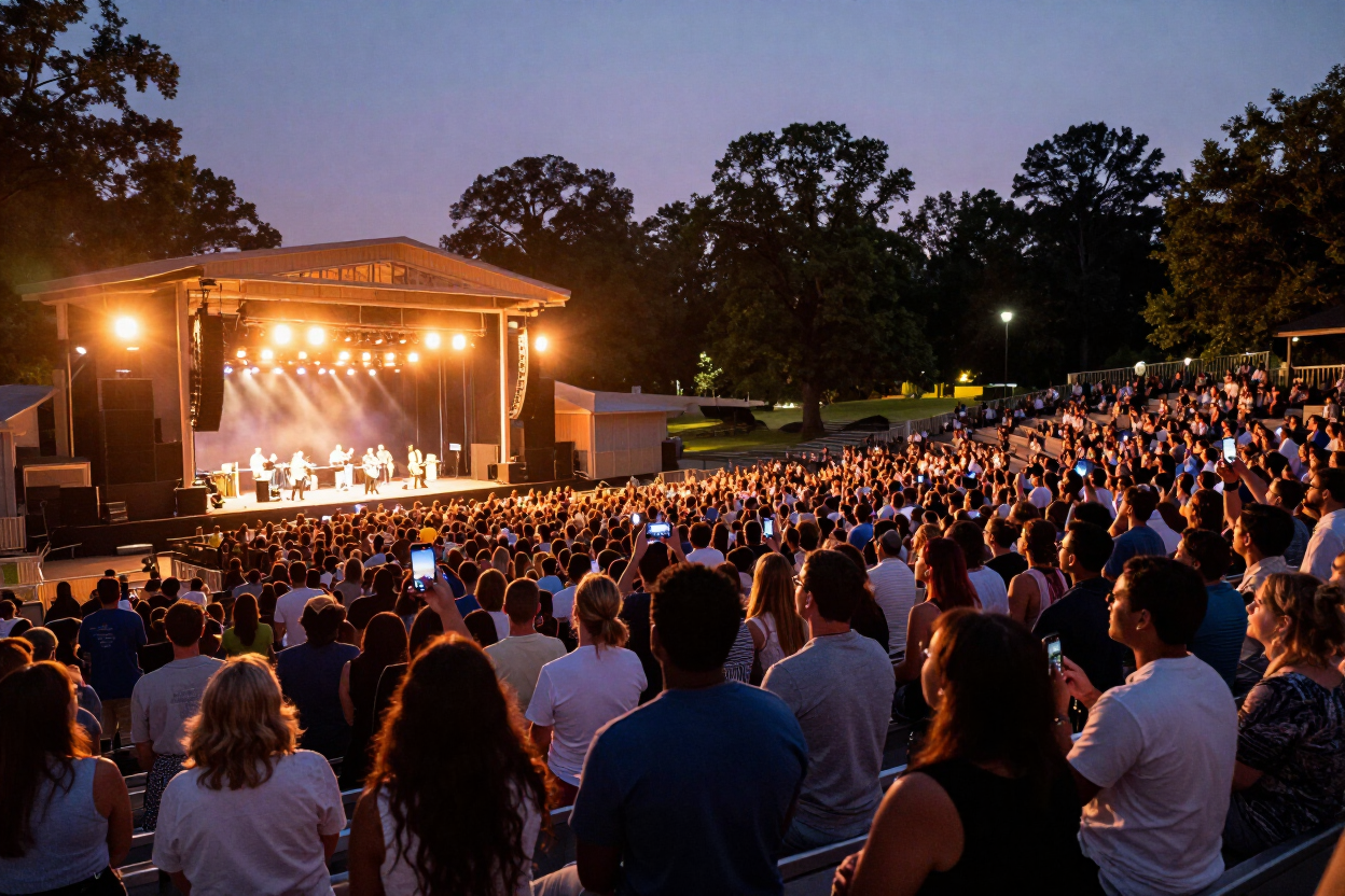 Live concert crowd at Chastain Park Amphitheatre