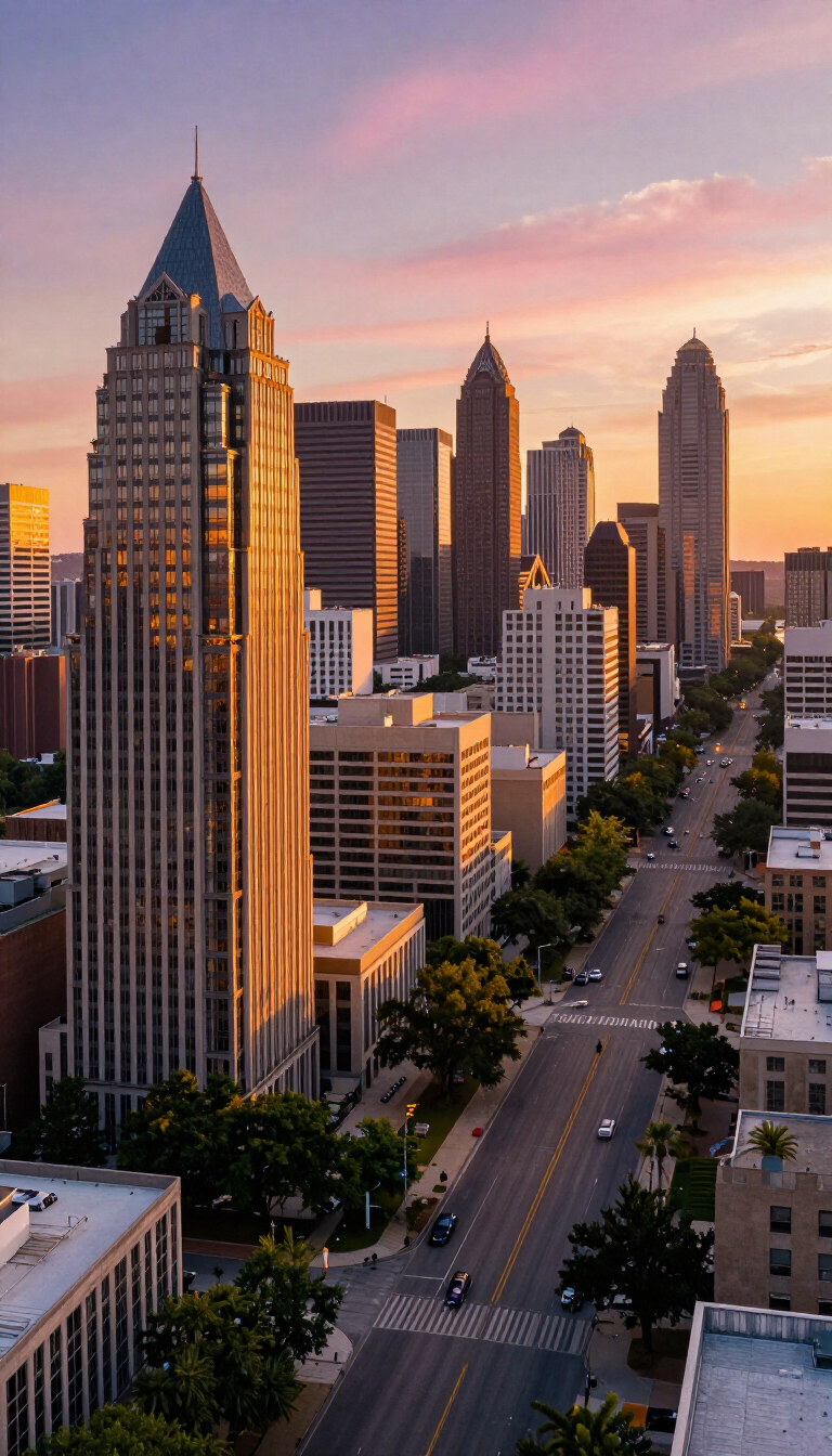 Buckhead Atlanta skyline aerial view