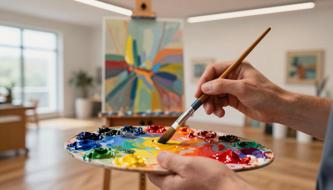 Buckhead artist painter in studio