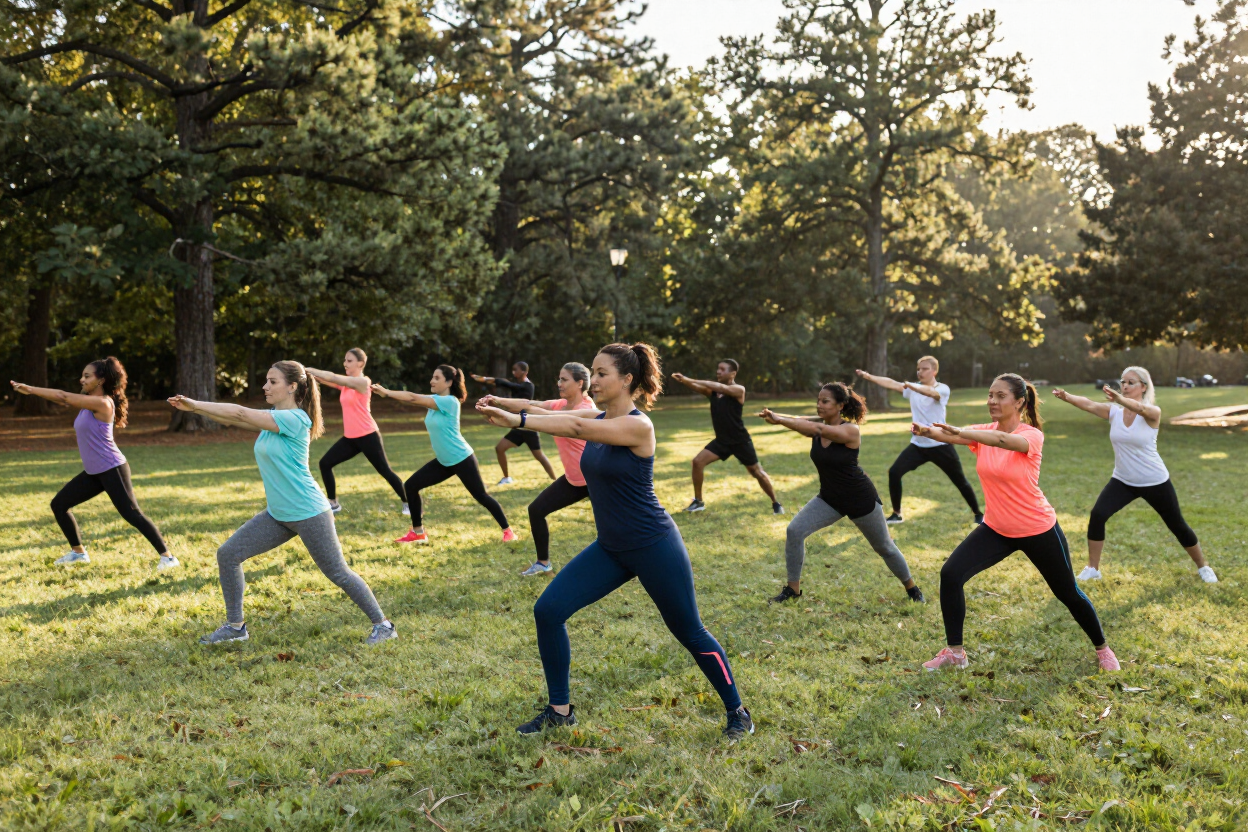 Fitness class at Chastain Park