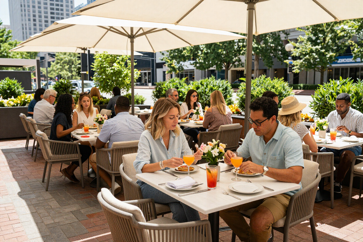 Sunday brunch terrace in Buckhead