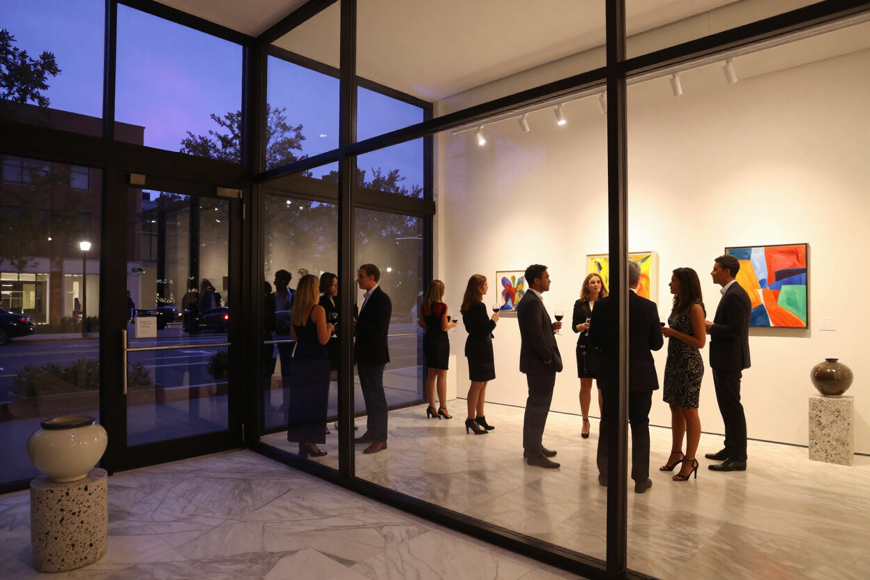 Gallery opening on Peachtree Road