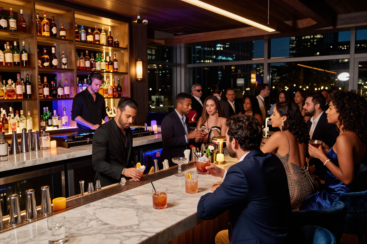 Cocktails and live DJ at The Sound Table