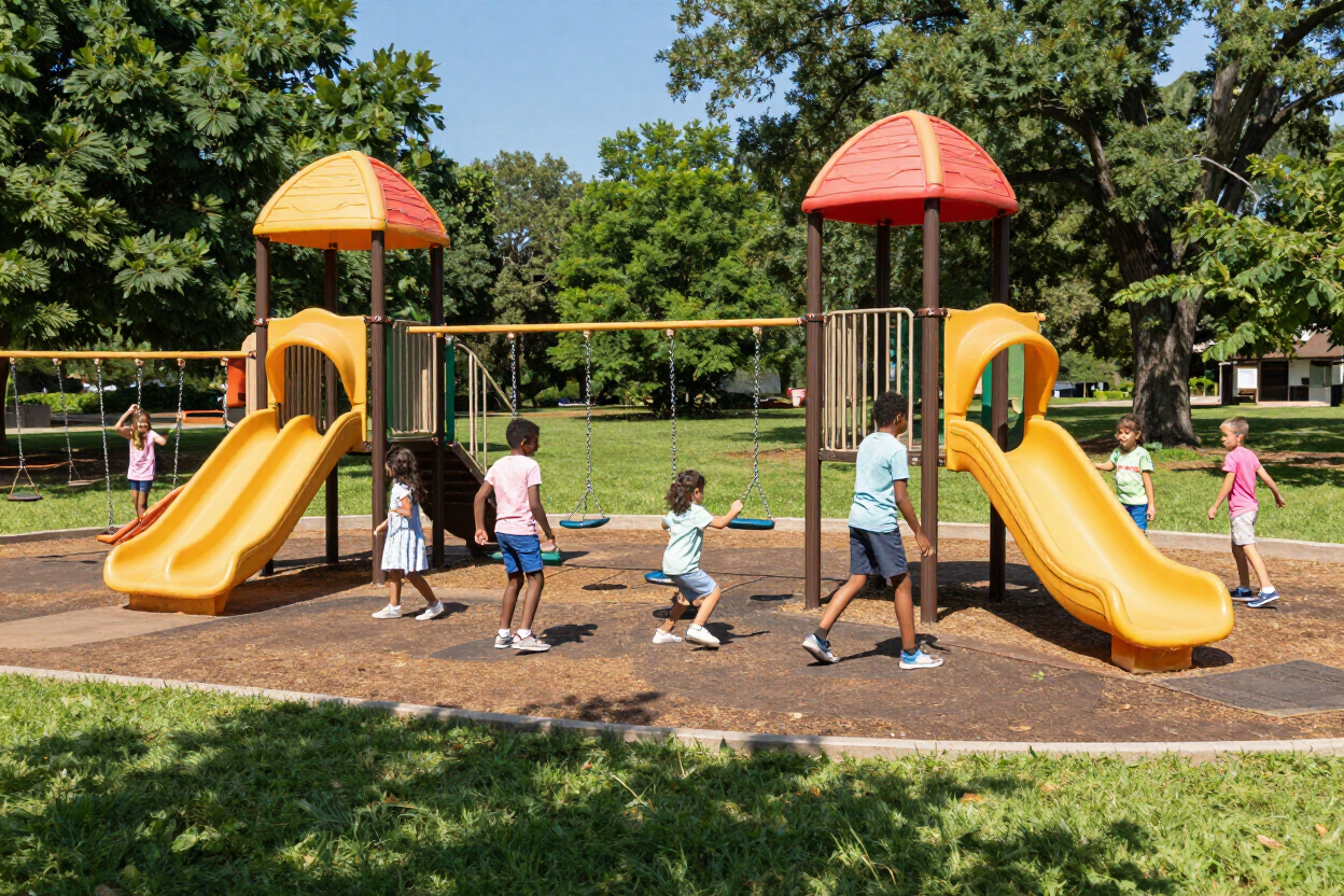 Kids on the Chastain Park playground