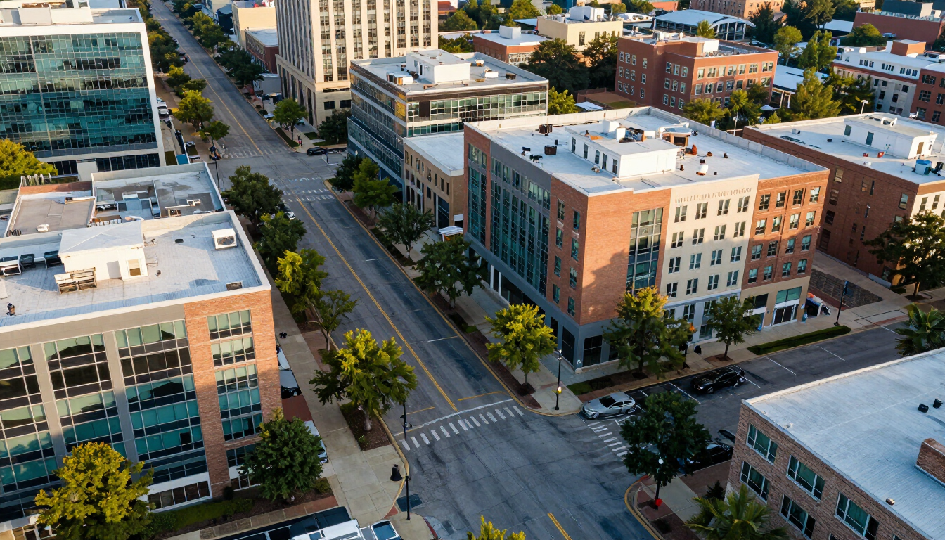 Aerial view of Buckhead Village district
