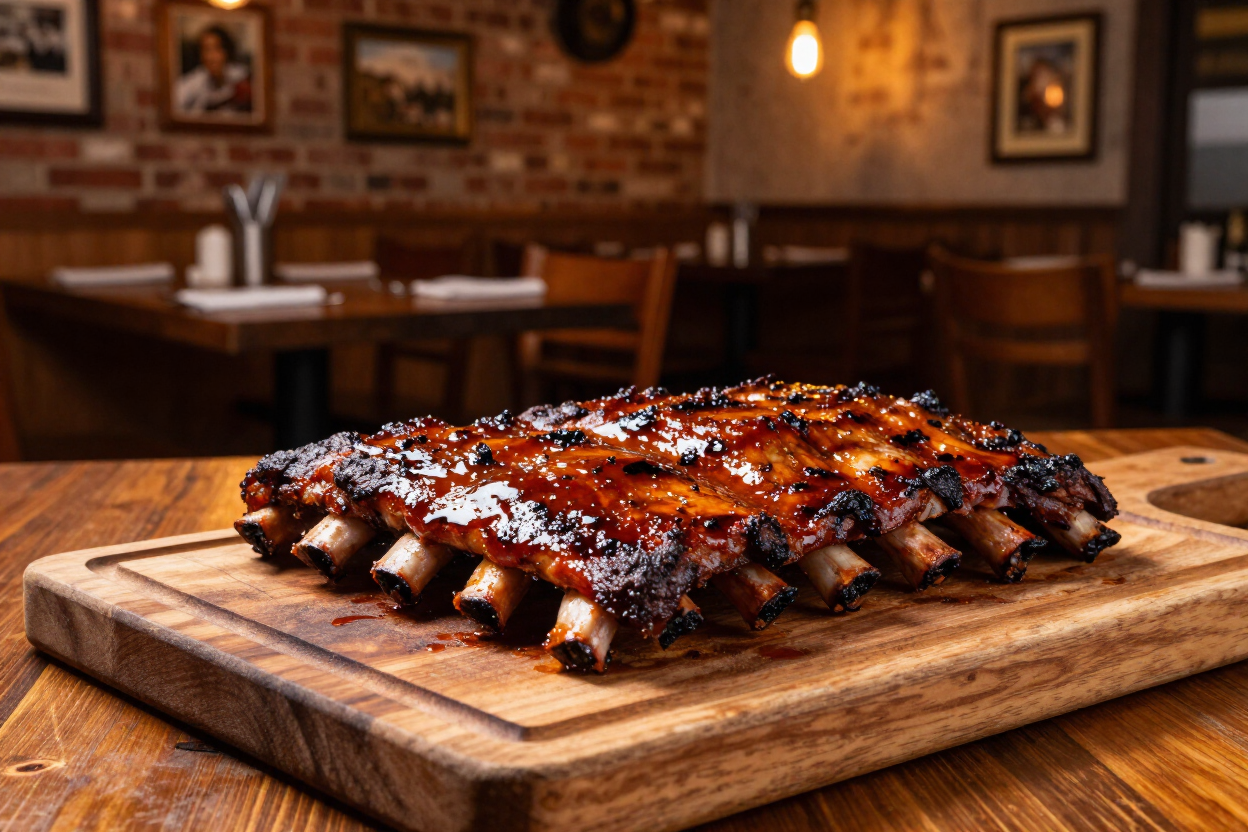 BullPen Rib House smoked BBQ ribs