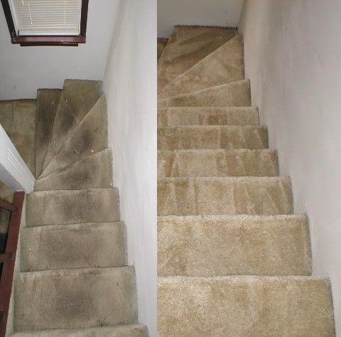 carpet cleaning stairs before and after