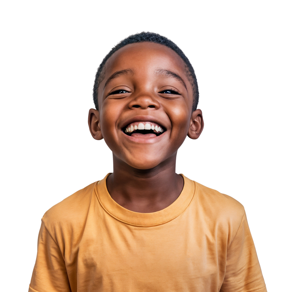 boy smiling happy and comfortable