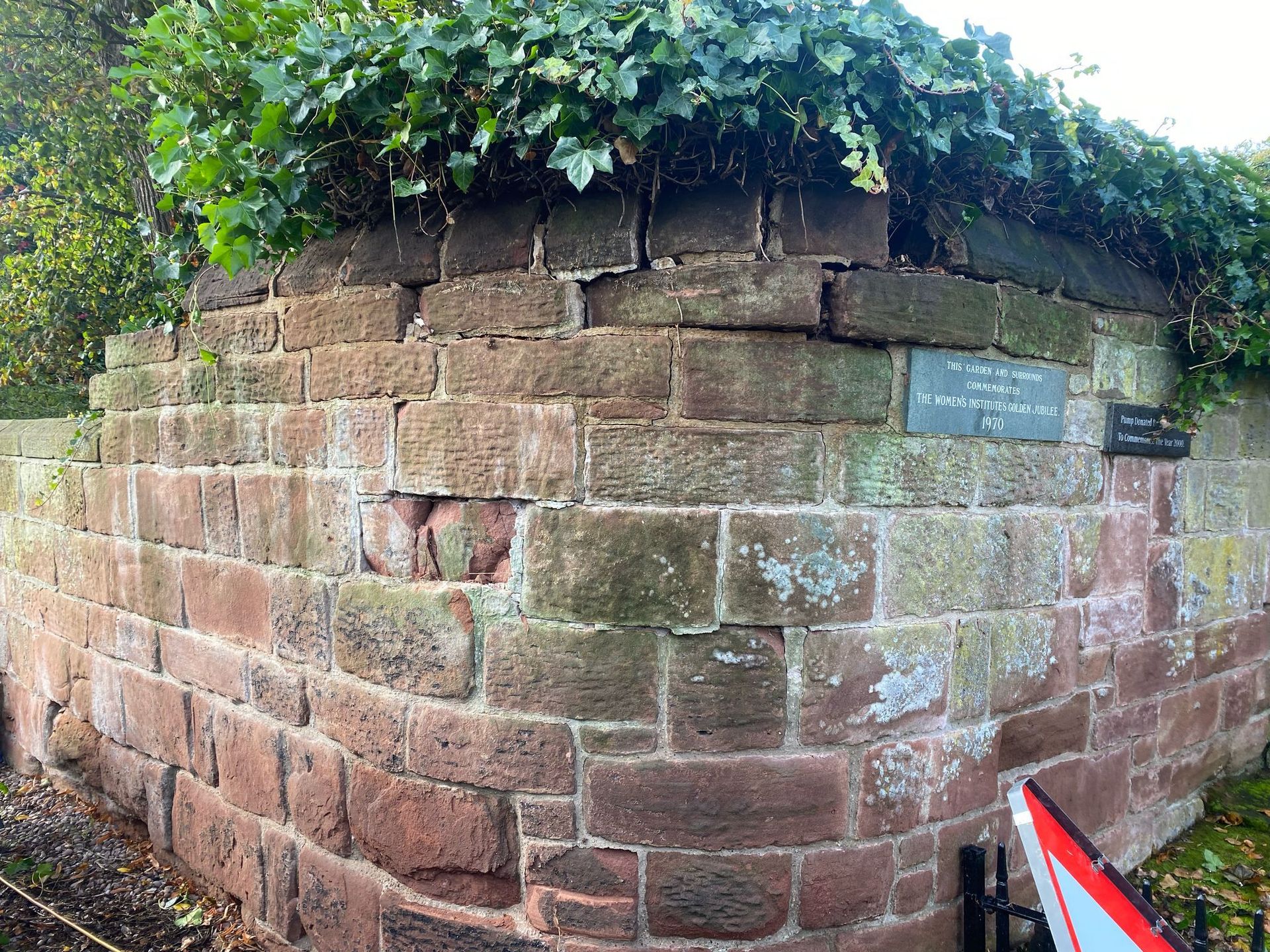 Before stone wall restoration in cheshire