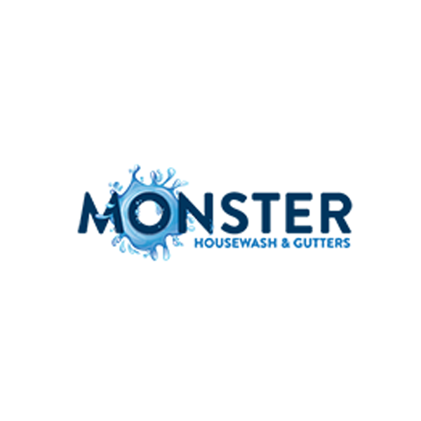 Blue logo with the word 