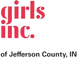 Girls Inc. logo in pink with “of Jefferson County, IN” beneath it