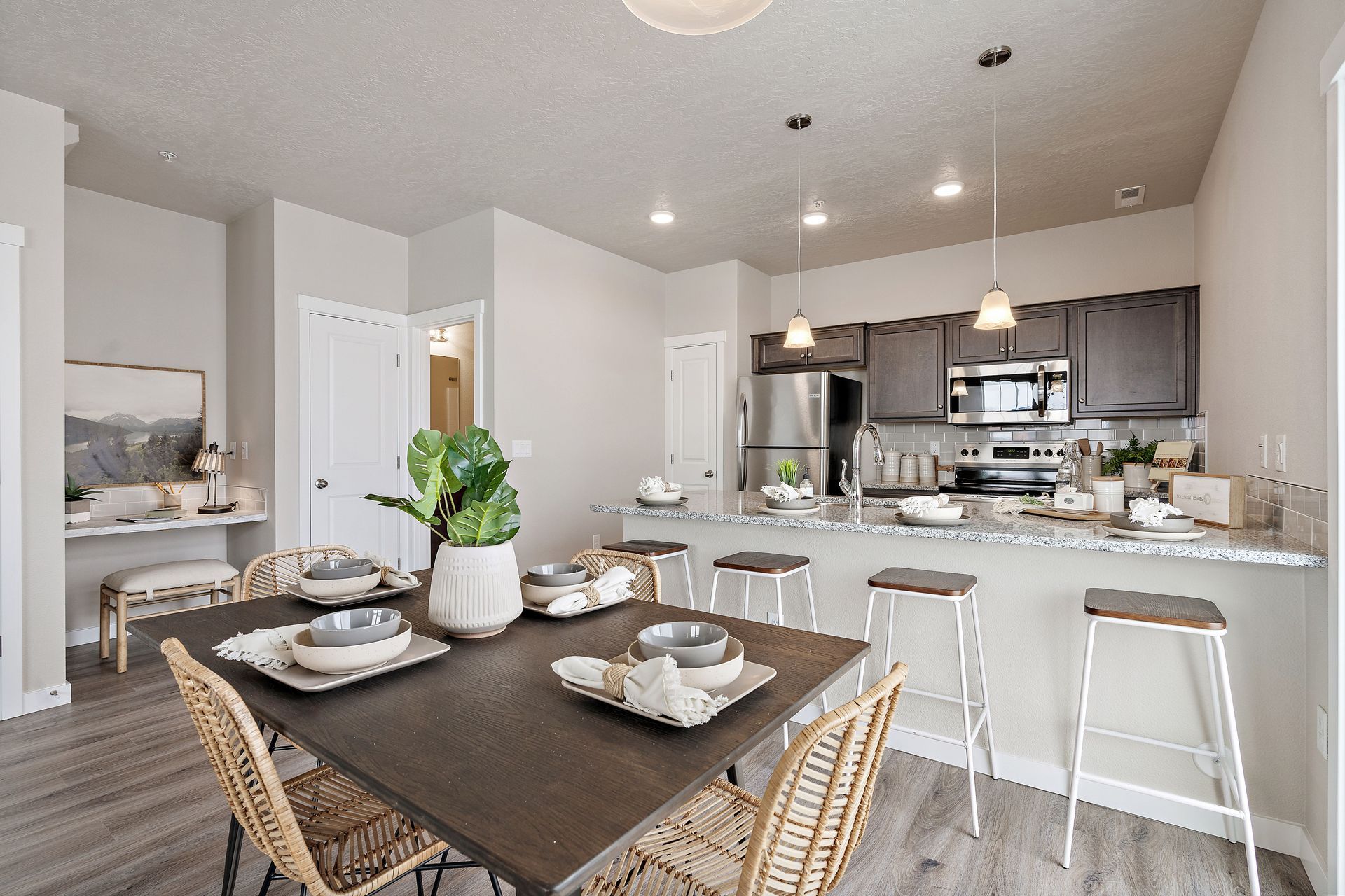 dining area and kitchen