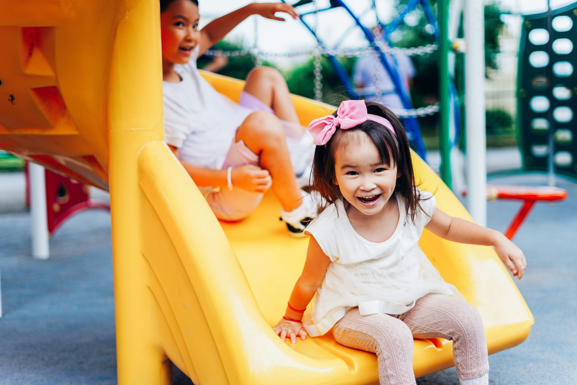 girls on slide