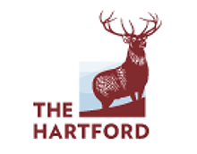 The Hartford logo with a red stag and maroon text on a light background